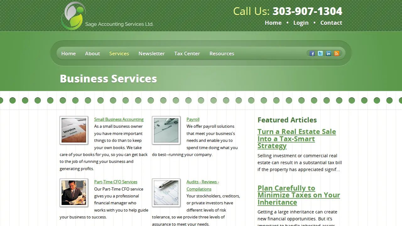 Sage Accounting Services Ltd. page
