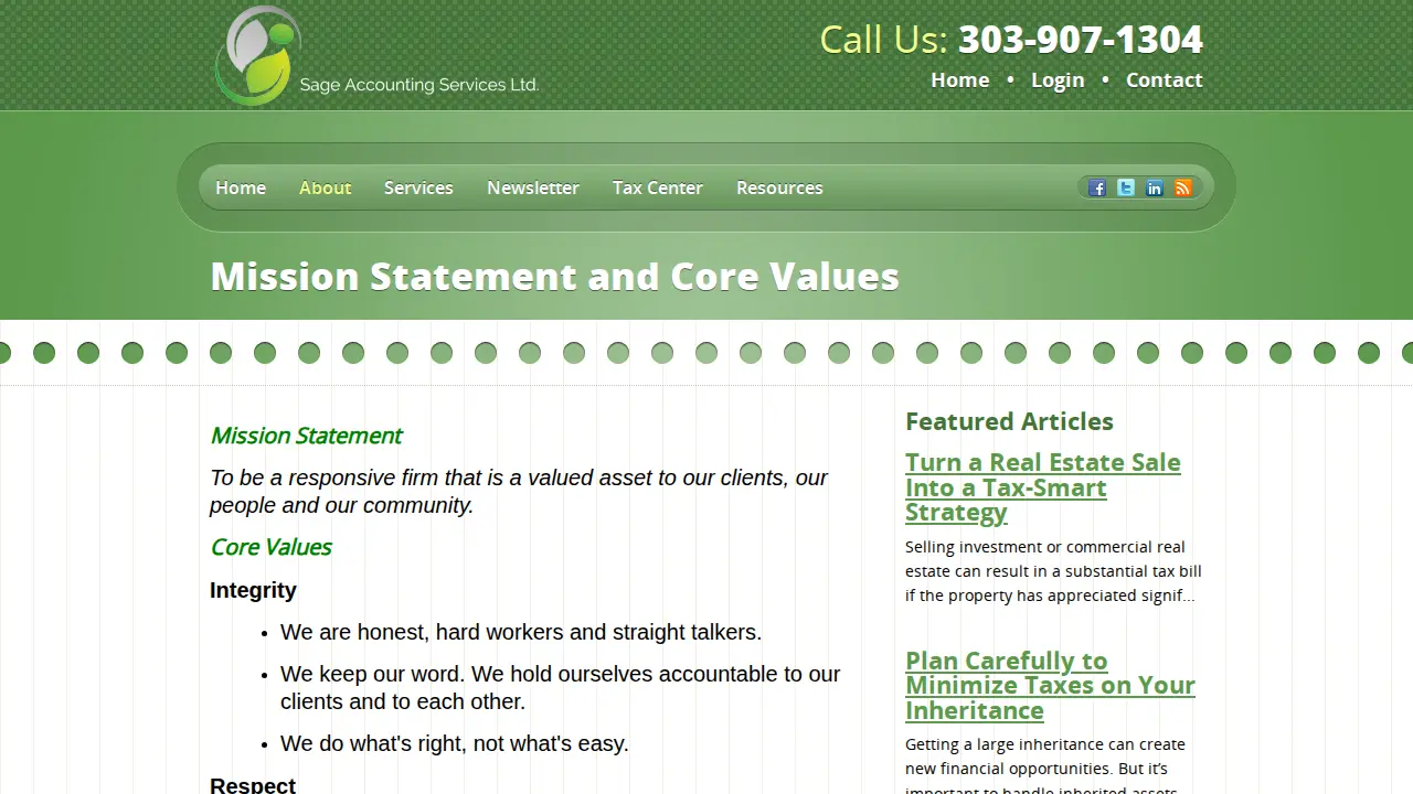 Sage Accounting Services Ltd. page