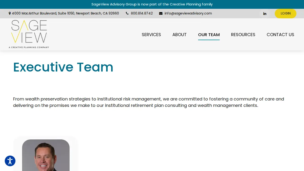 SageView Advisory Group page