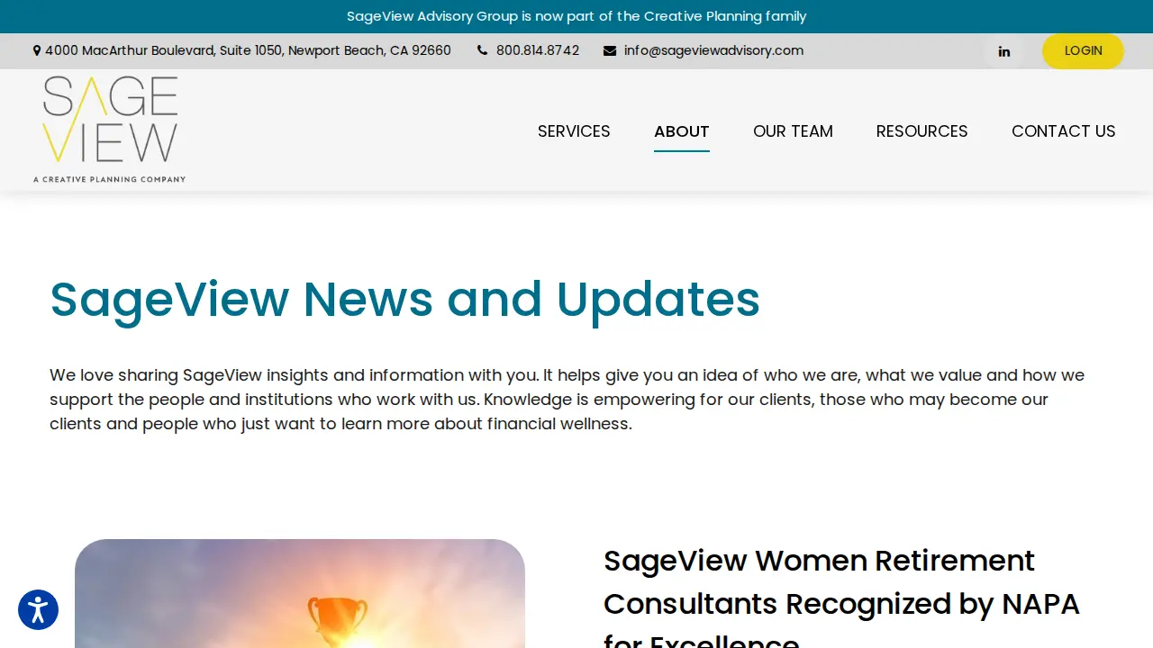 SageView Advisory Group page