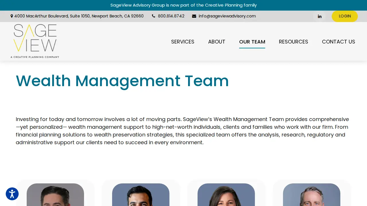 SageView Advisory Group page