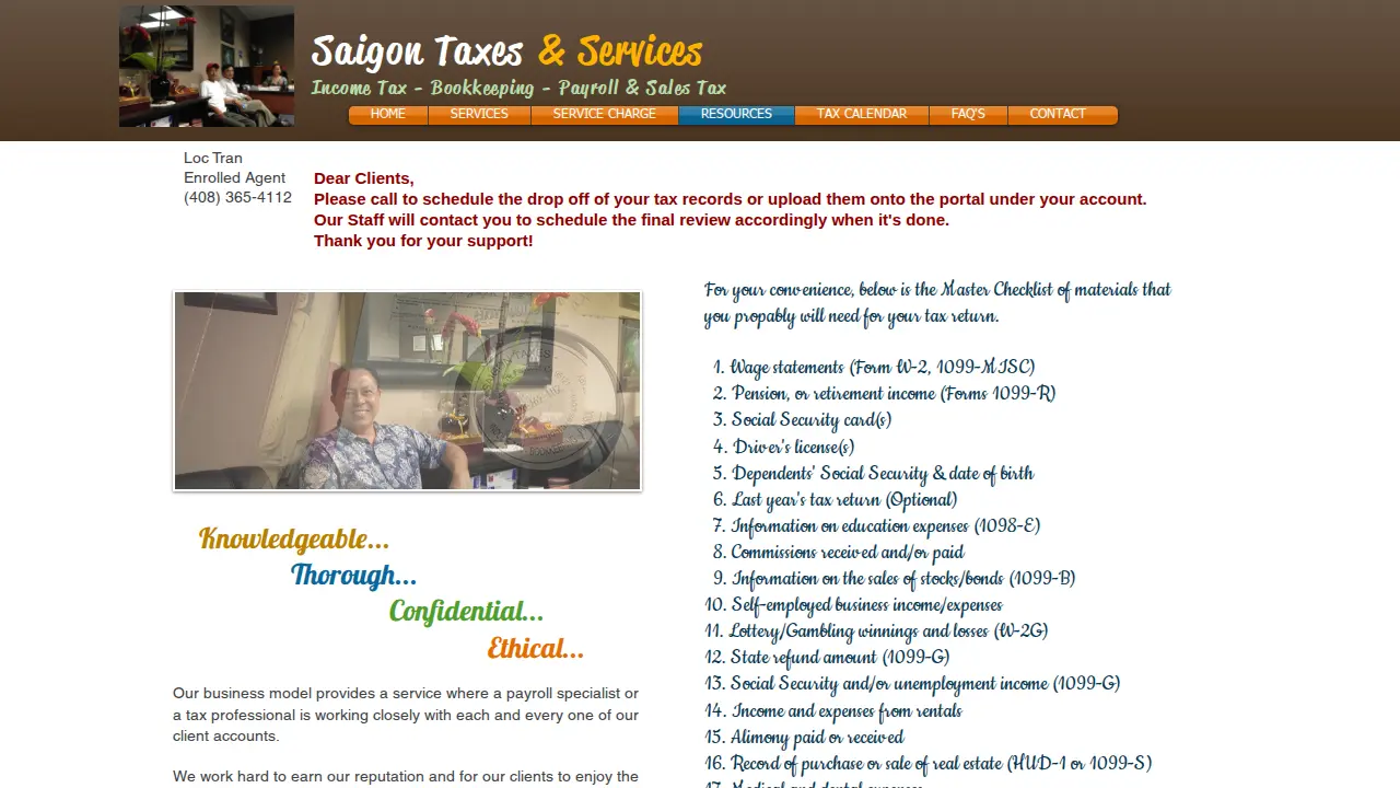 Saigon Taxes page