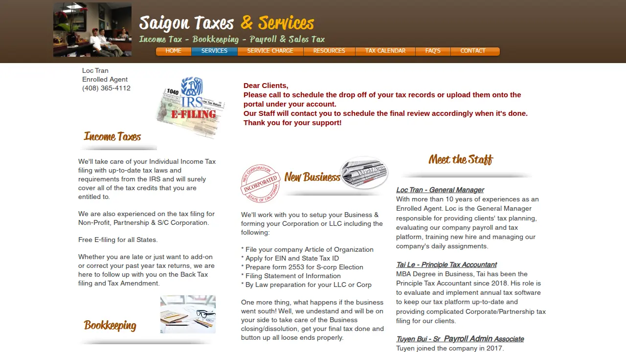 Saigon Taxes page