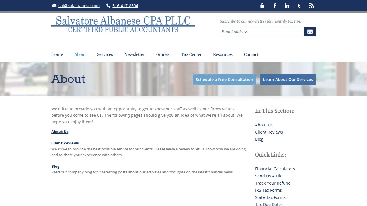 Salvatore Albanese & Company LLC CPA's page