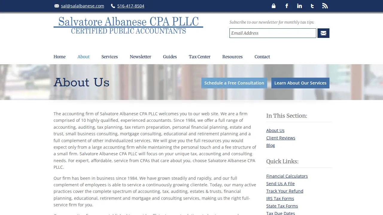 Salvatore Albanese & Company LLC CPA's page