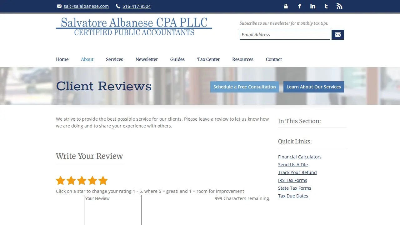 Salvatore Albanese & Company LLC CPA's page