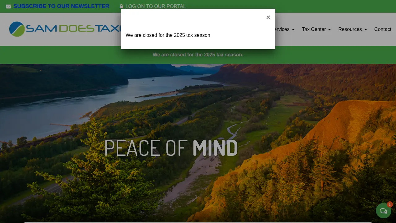 Sam Does Taxes page