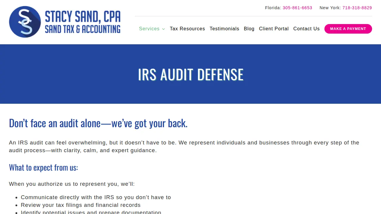Sand Tax & Accounting Services page