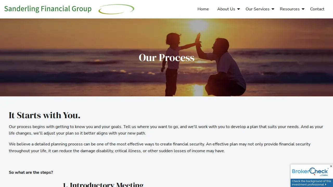 Sanderling Financial Group page