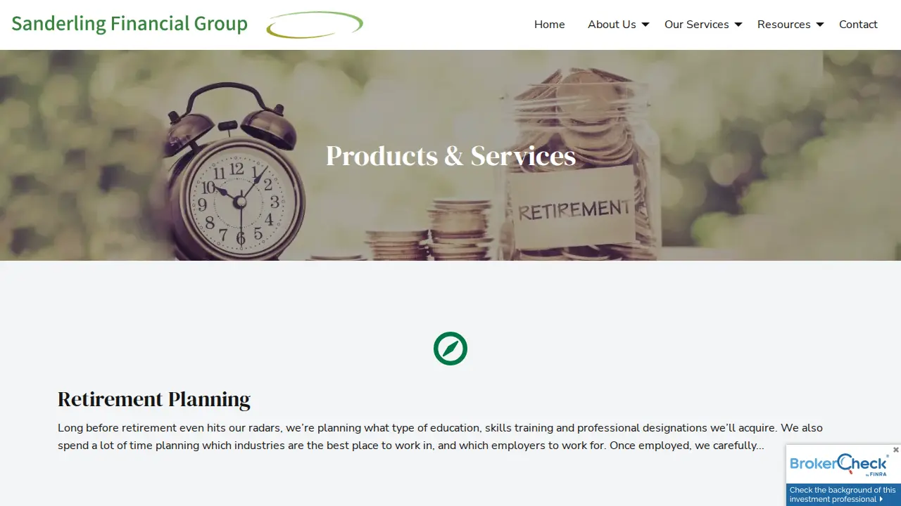 Sanderling Financial Group page