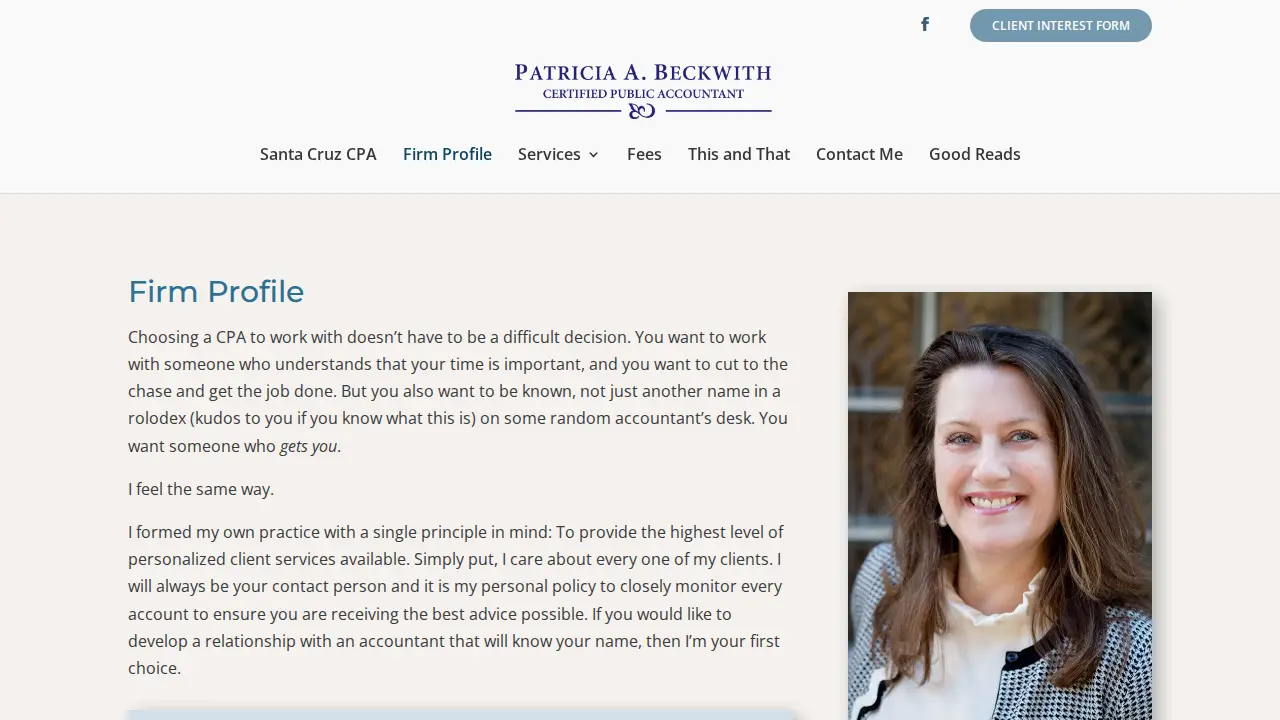 Patricia A. Beckwith, CPA page