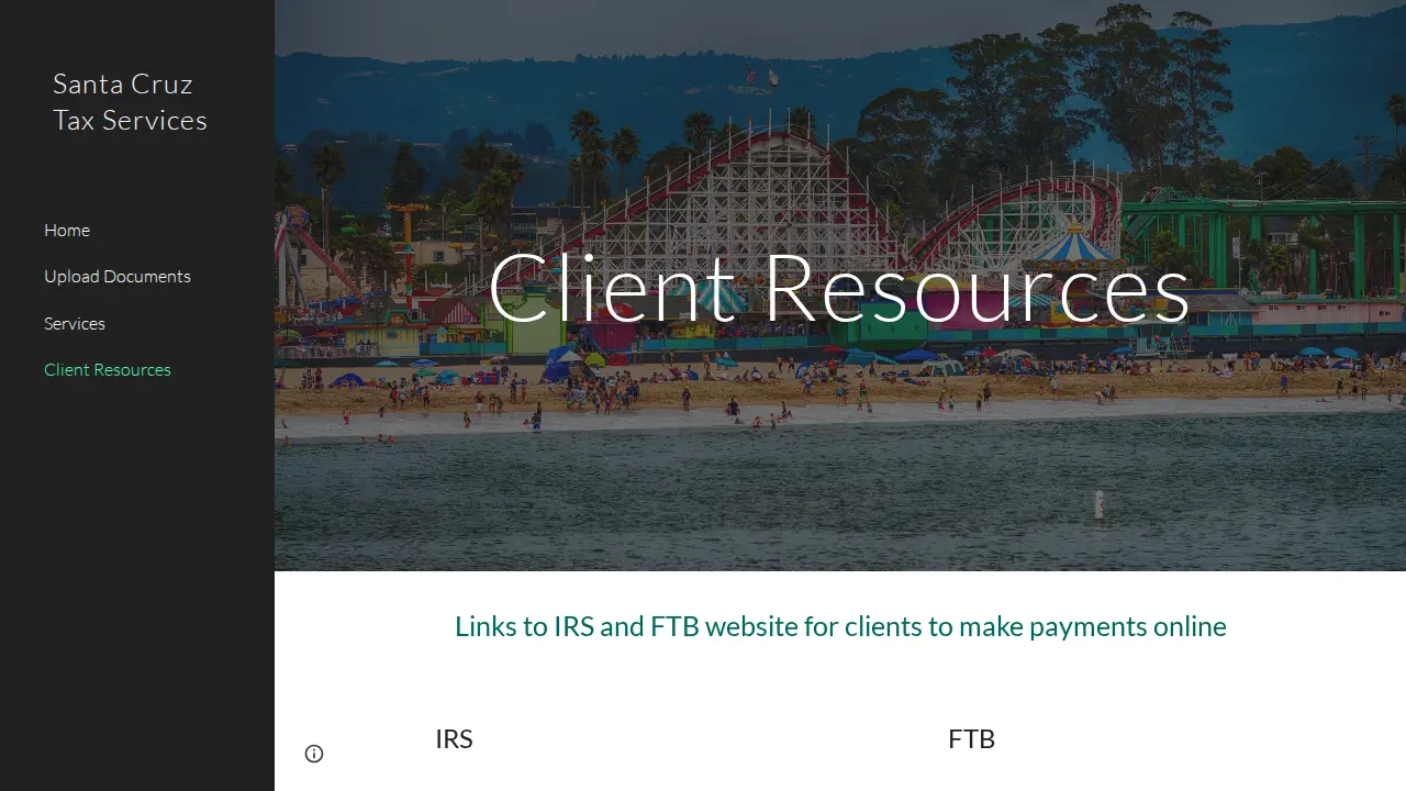 Santa Cruz Tax Services page
