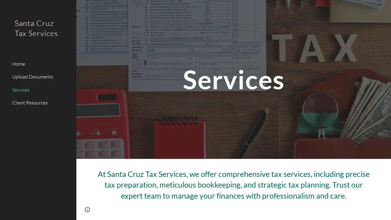 Santa Cruz Tax Services page