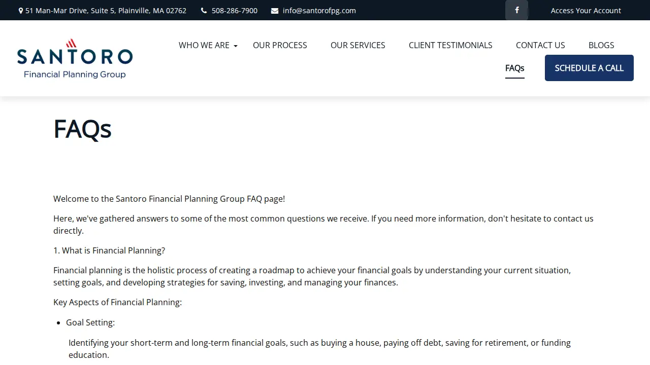 Santoro Financial Planning Group page