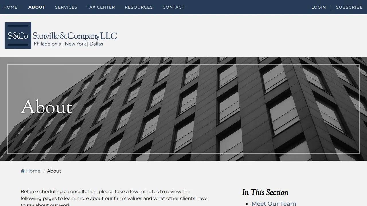 Sanville & Company CPA page