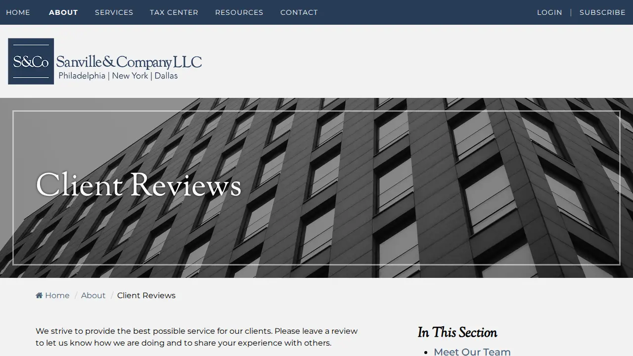 Sanville & Company CPA page
