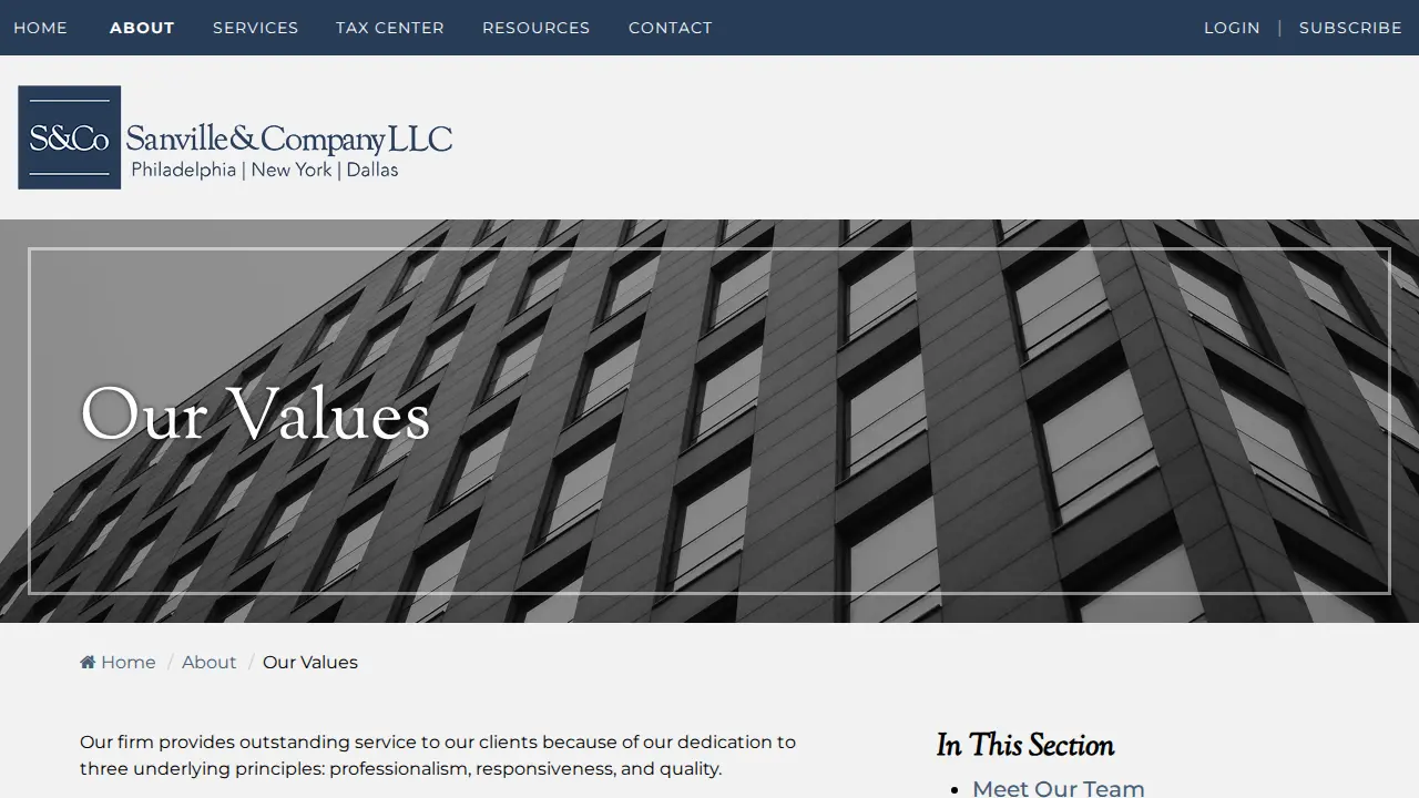Sanville & Company CPA page