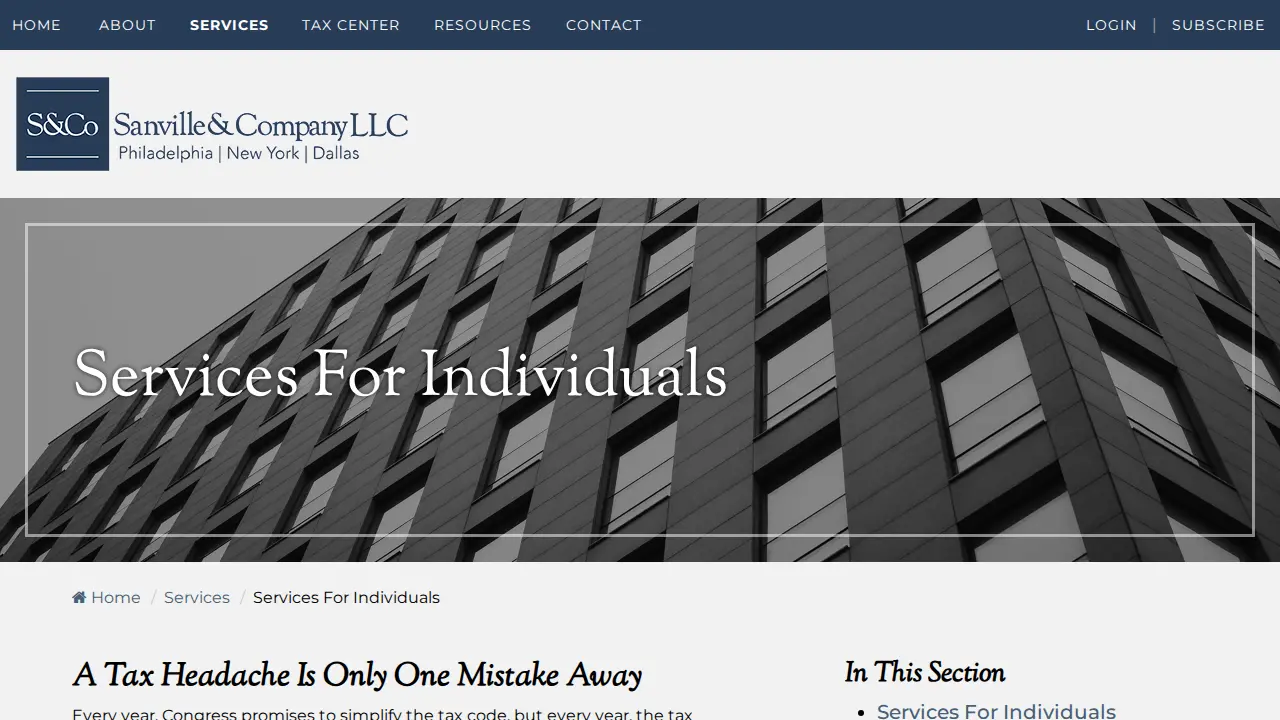 Sanville & Company CPA page