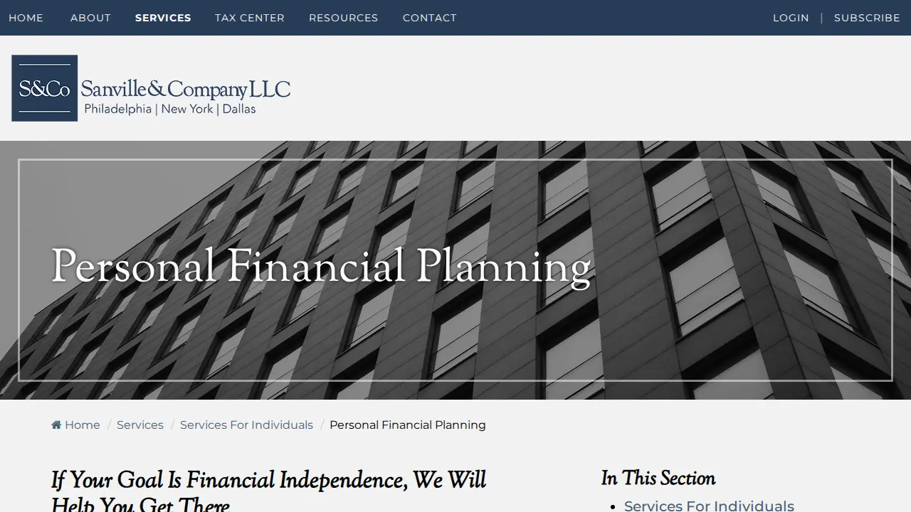 Sanville & Company CPA page