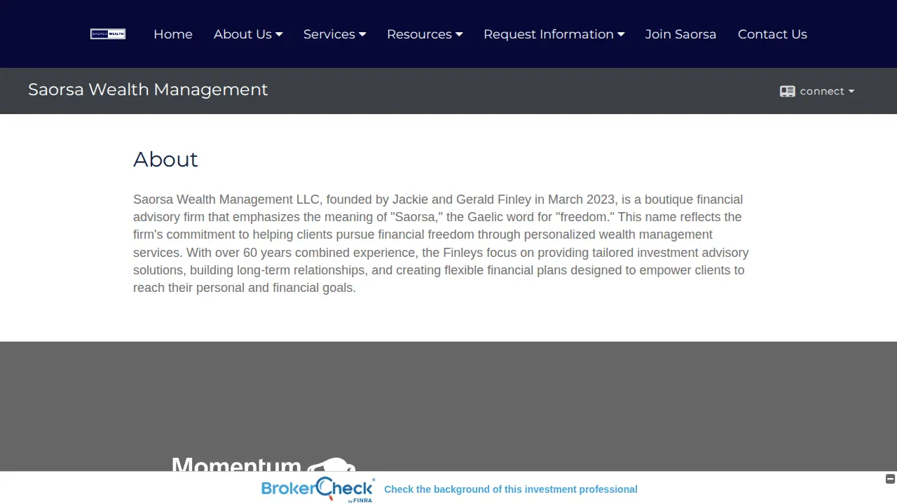 Saorsa Wealth Management LLC: Gerald Finley page