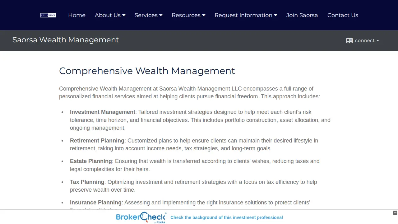 Saorsa Wealth Management LLC: Gerald Finley page