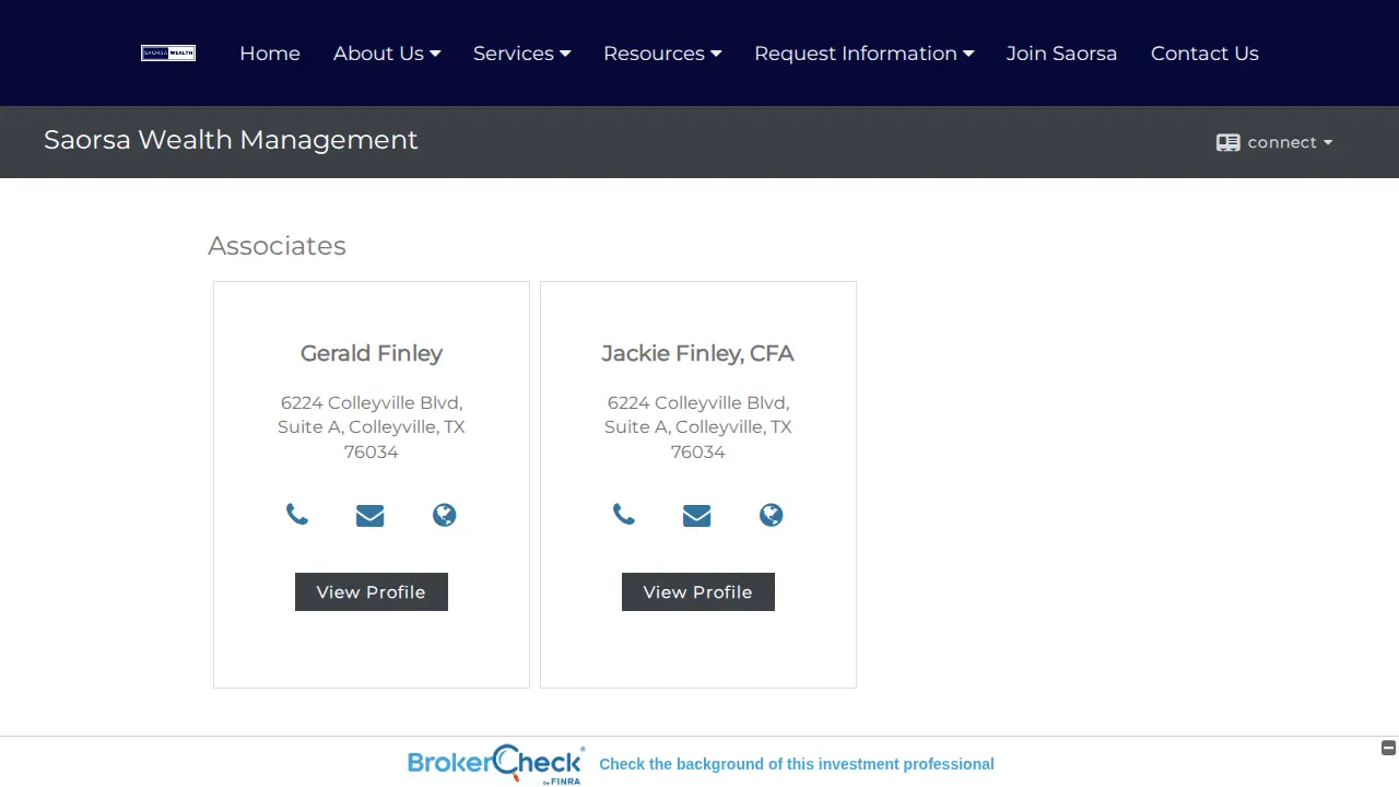 Saorsa Wealth Management LLC: Gerald Finley page