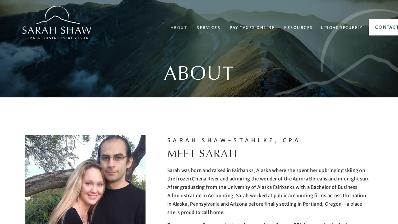 Sarah Shaw, CPA & Business Advisor page