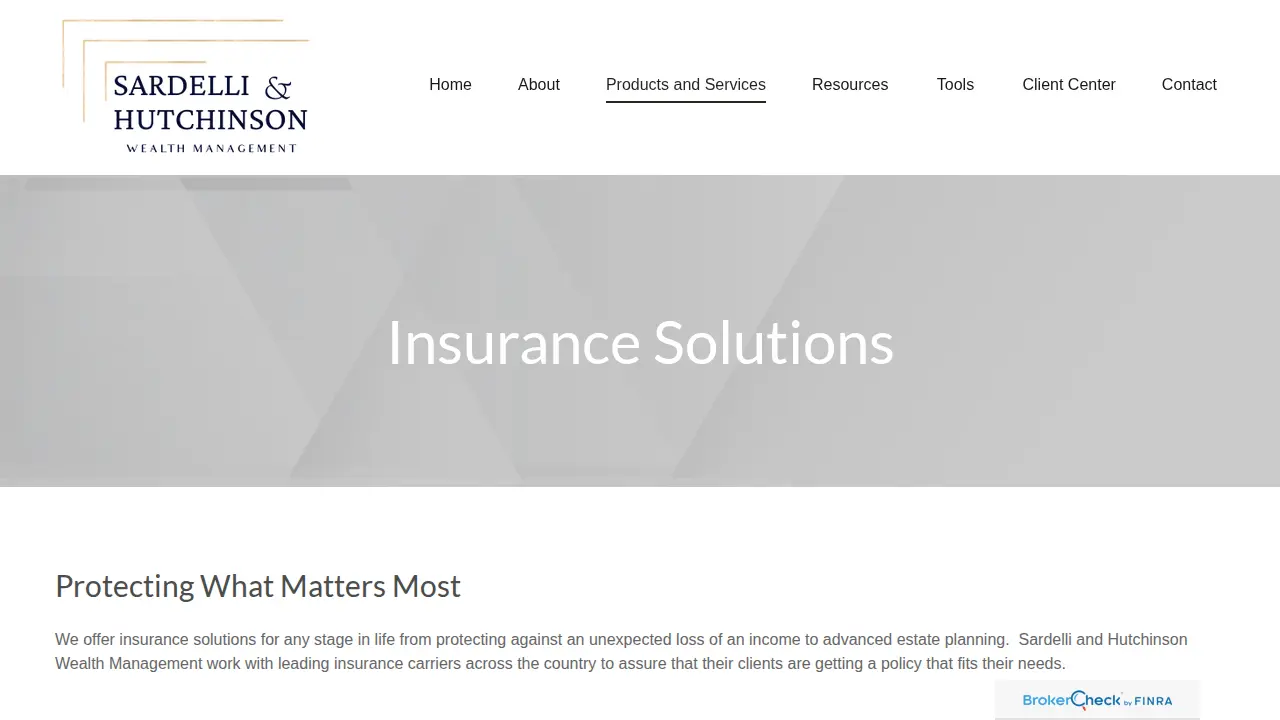 Sardelli & Hutchinson Wealth Management page