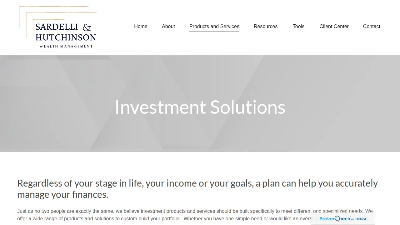 Sardelli & Hutchinson Wealth Management page