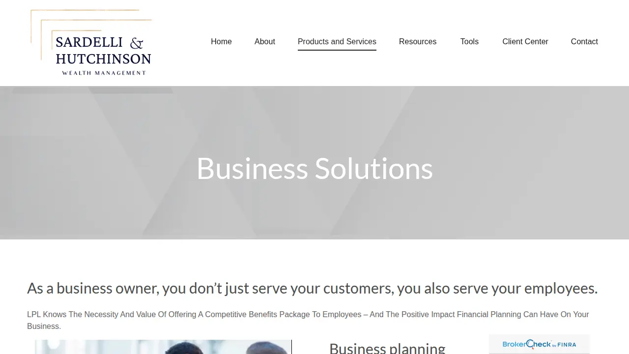 Sardelli & Hutchinson Wealth Management page