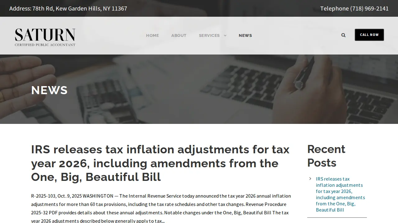 Simeon Saturn, CPA, Tax Return Preparation, Tax Filing, Tax Service page