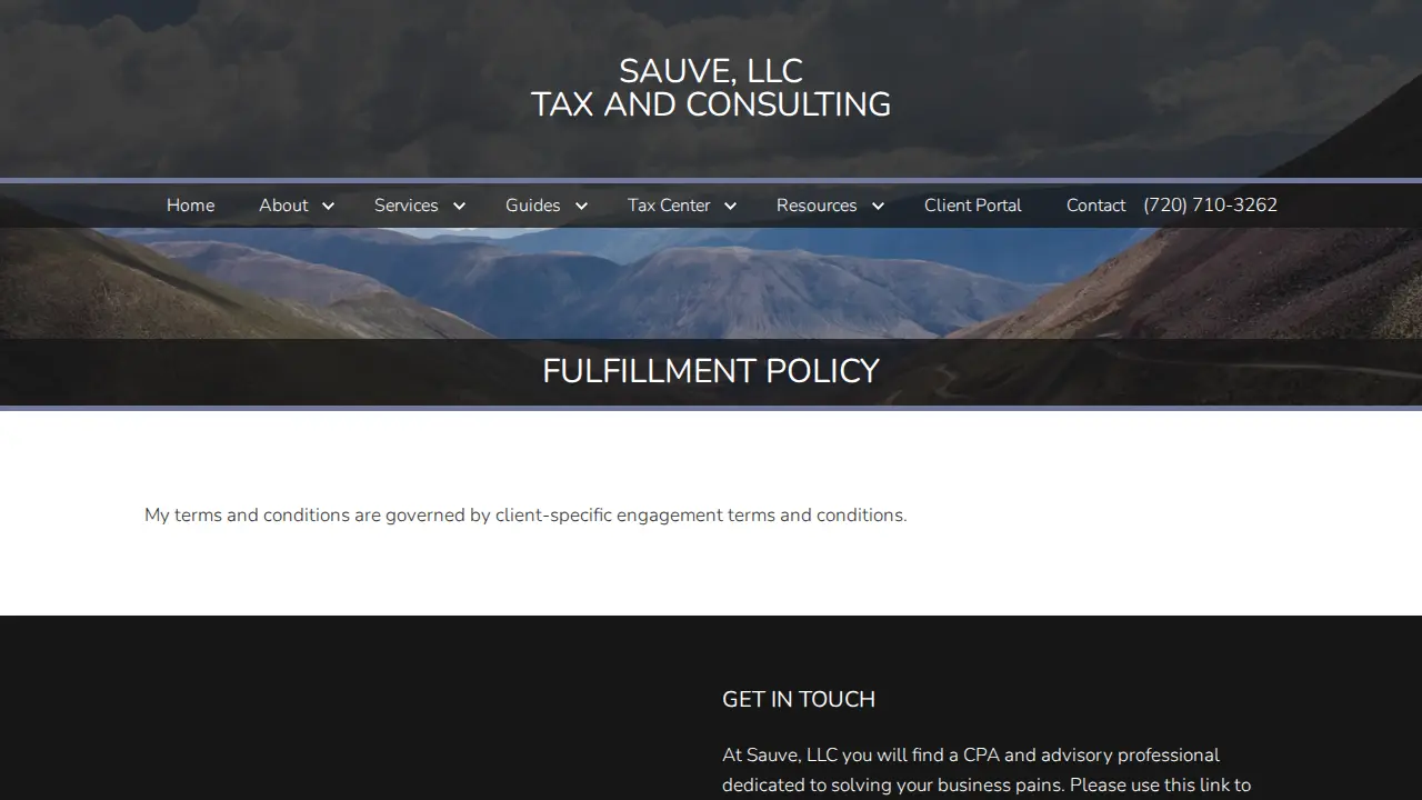 Sauve LLC - Tax and Consulting page