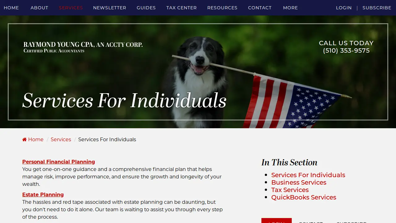 Raymond Young CPA page