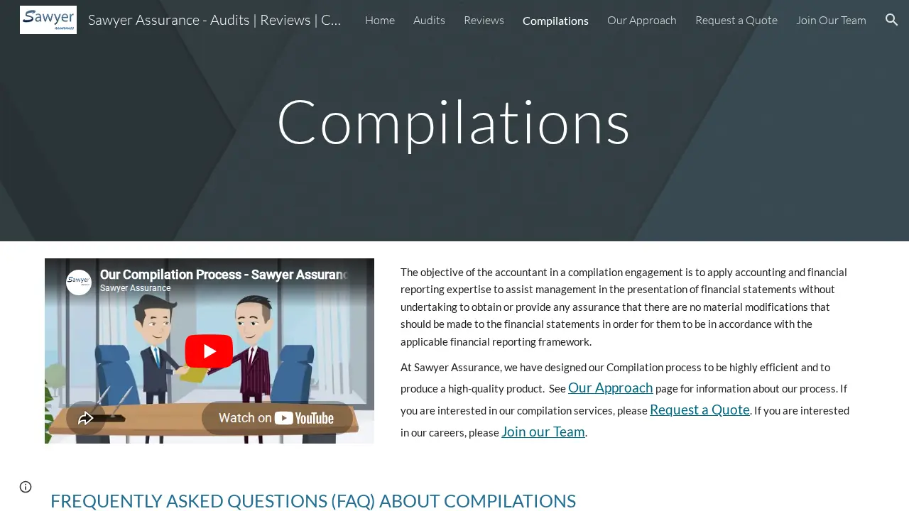 Sawyer Assurance page