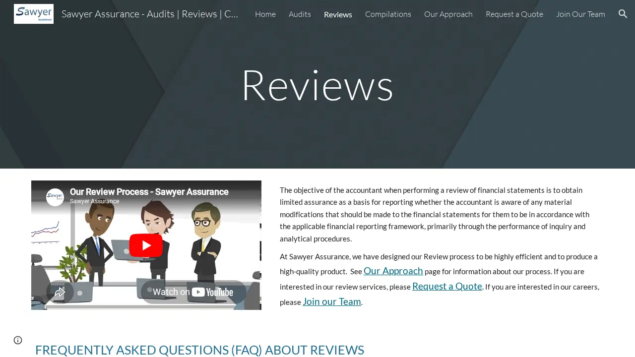 Sawyer Assurance page