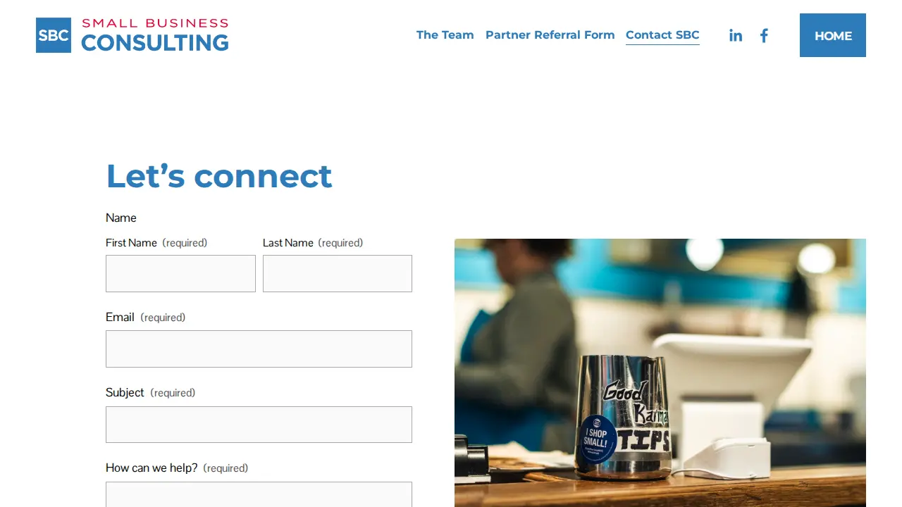 SBC Small Business Consulting page