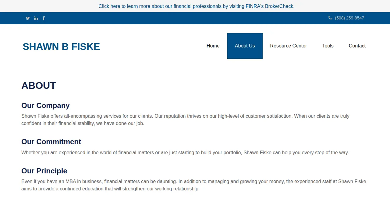 Shawn B Fiske CFP, CRPC page