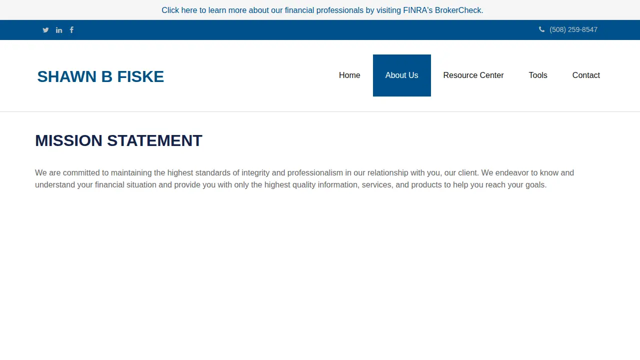 Shawn B Fiske CFP, CRPC page