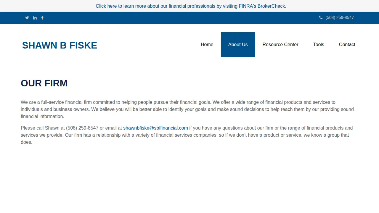 Shawn B Fiske CFP, CRPC page