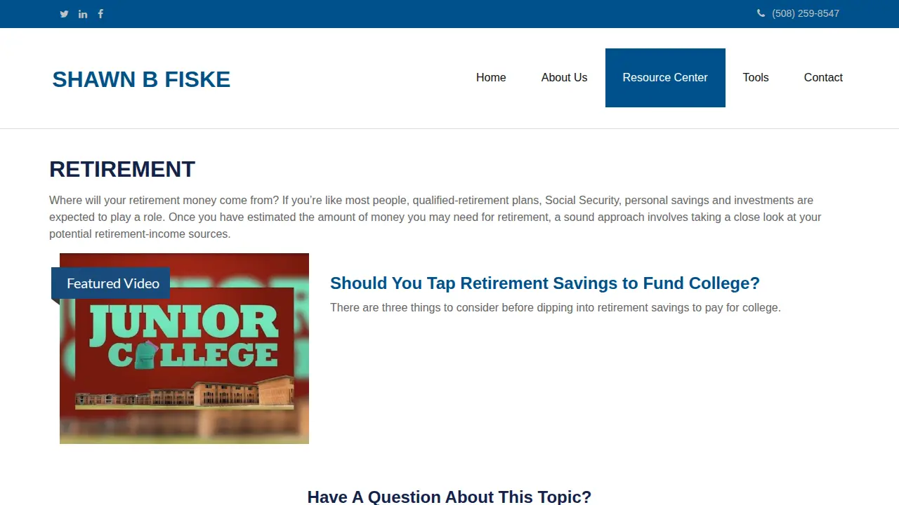 Shawn B Fiske CFP, CRPC page