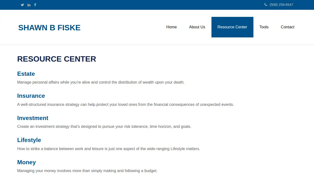 Shawn B Fiske CFP, CRPC page