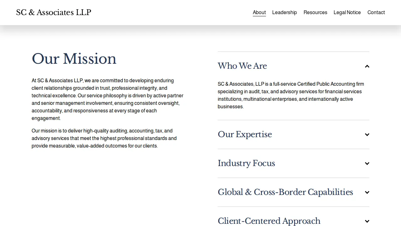 SC & Associates LLP page