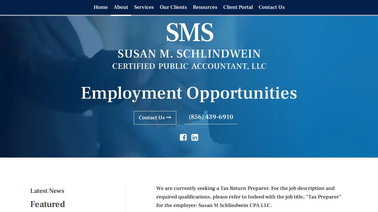 Susan M Schlindwein CPA LLC page
