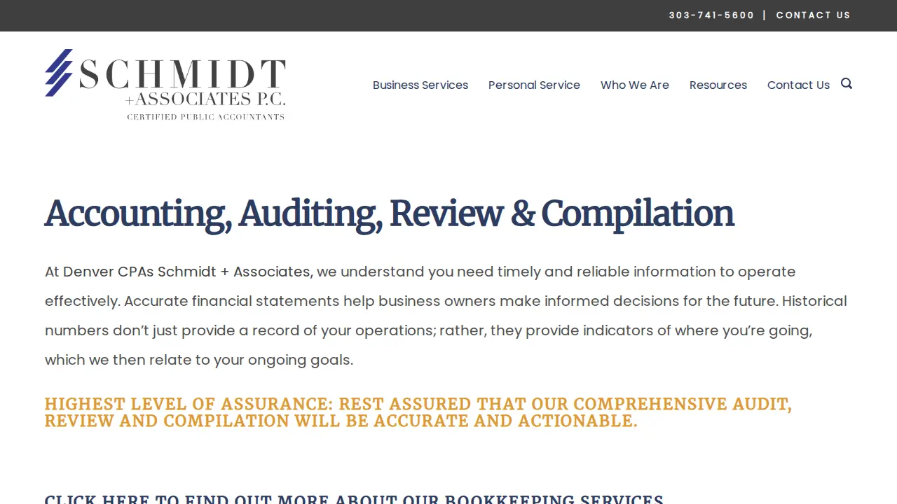 Schmidt & Associates CPA Firm page