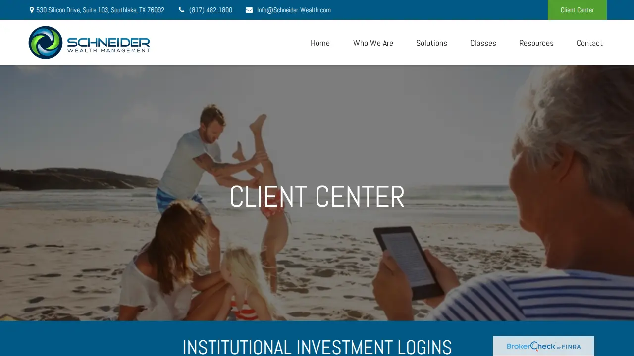 Schneider Wealth Management page