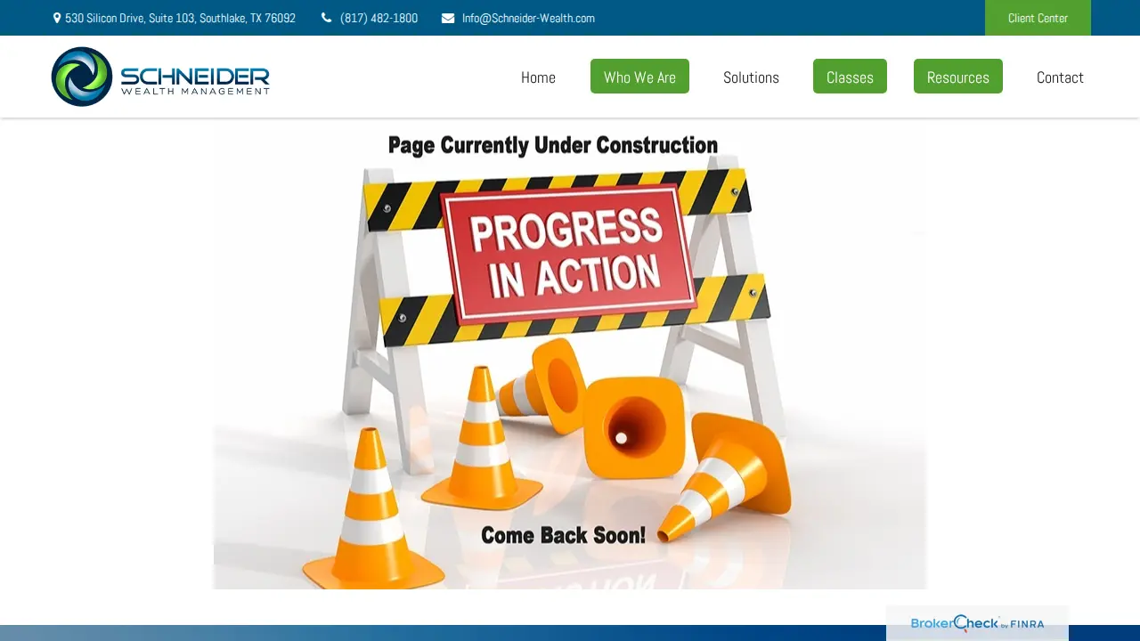 Schneider Wealth Management page