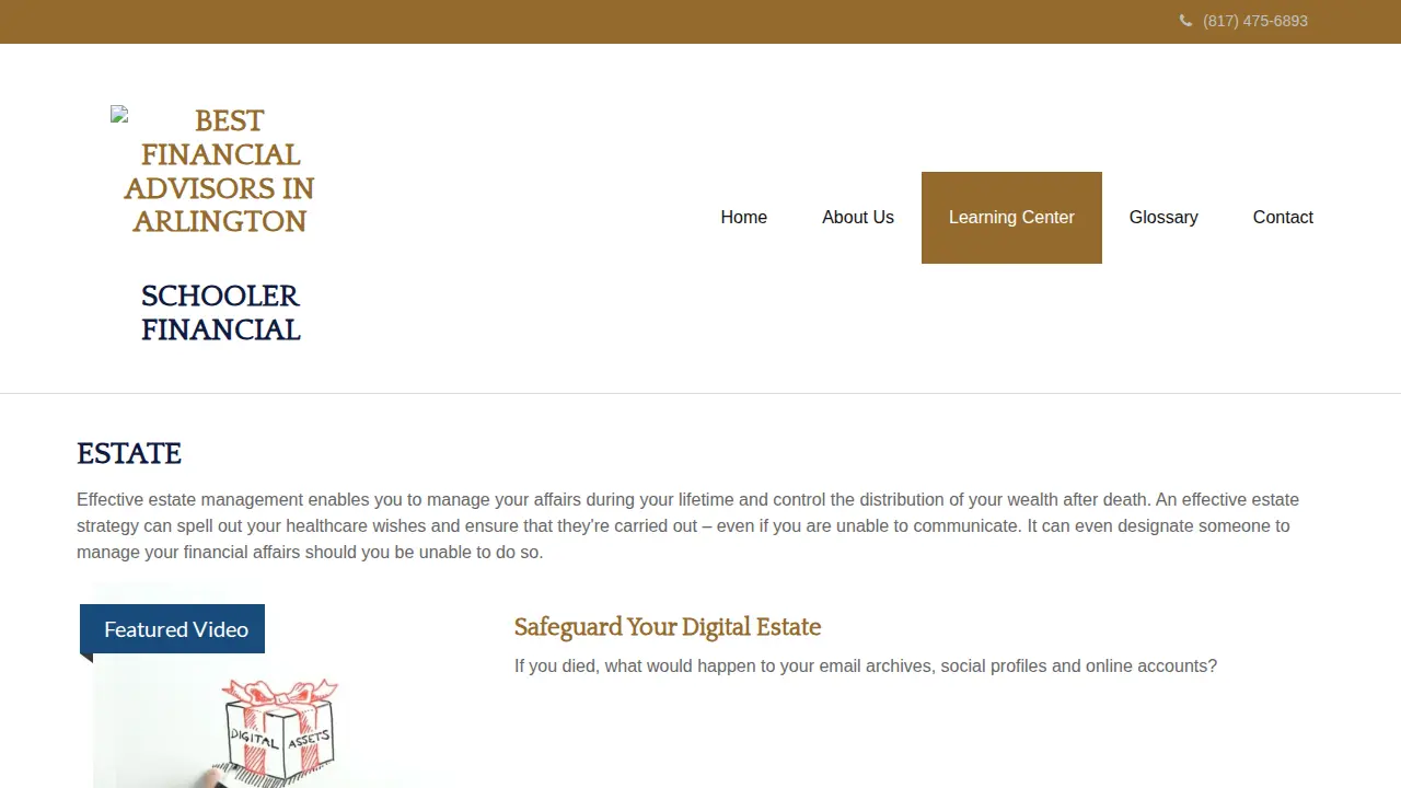 Schooler Financial page