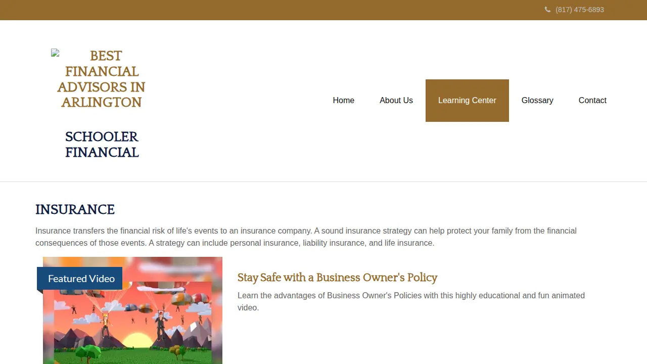 Schooler Financial page