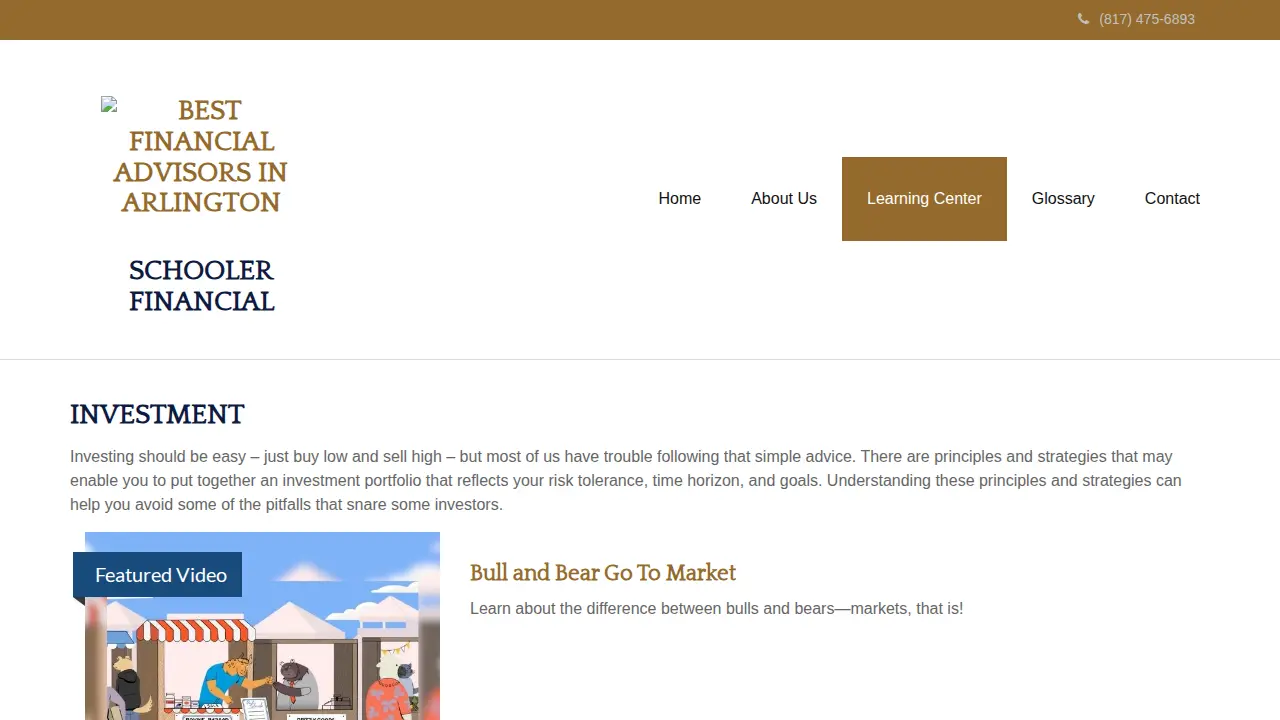 Schooler Financial page
