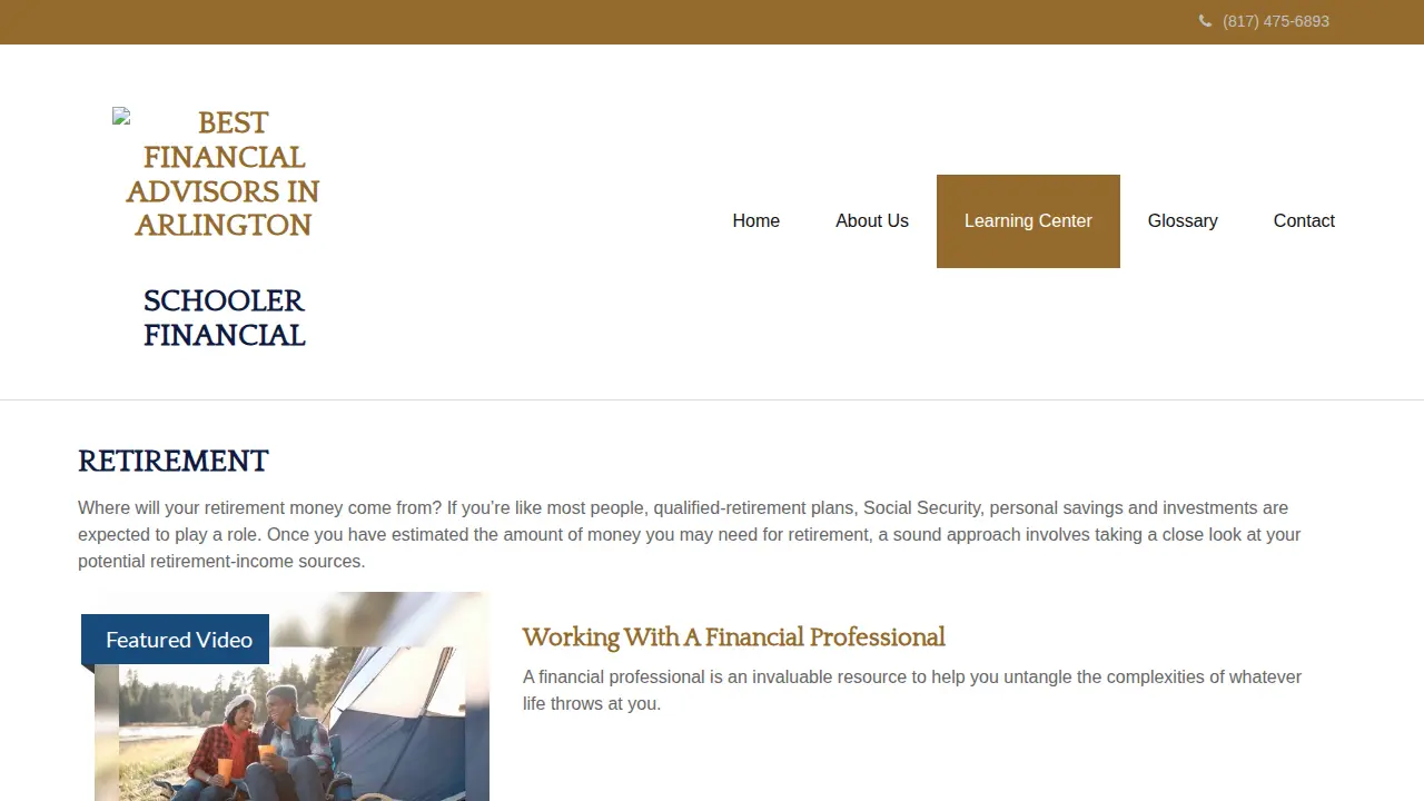 Schooler Financial page
